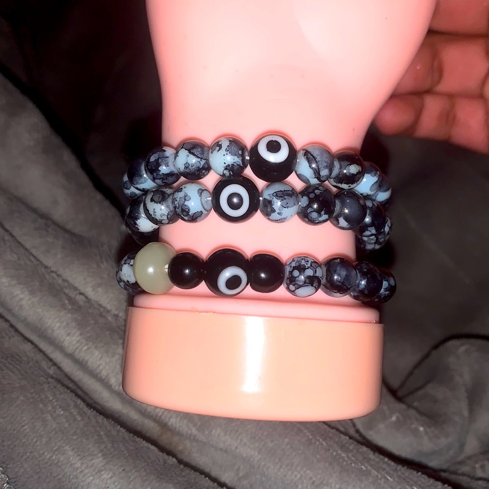 Beaded evil eye bracelets